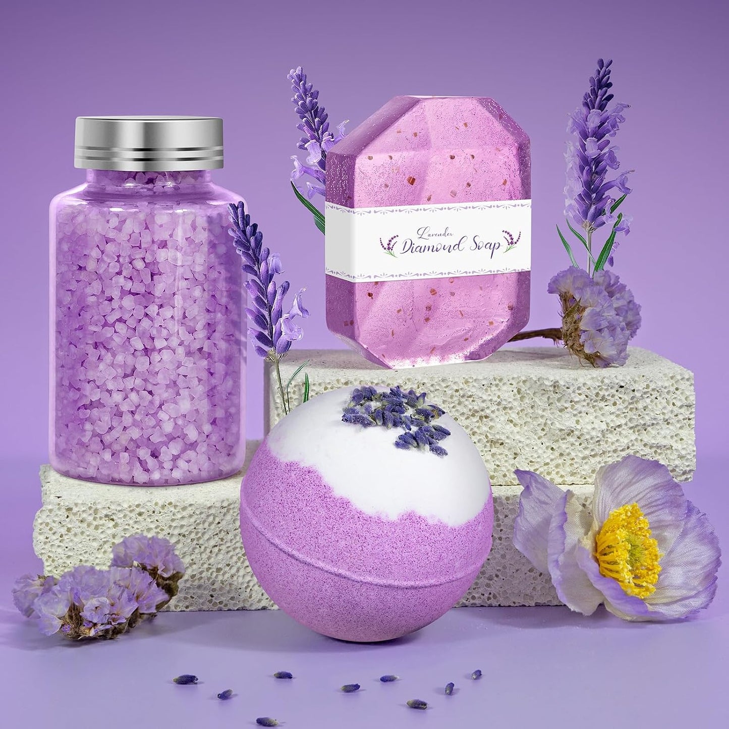 Geschenke Für Frauen, Geschenk Für Sie, Mama, Oma, Tochter, Ehefrau, Freundin, Geschenke Für Muttertagsgeschenke, Geburtstagsgeschenke Für Frauen Lavendel Badebomben Set