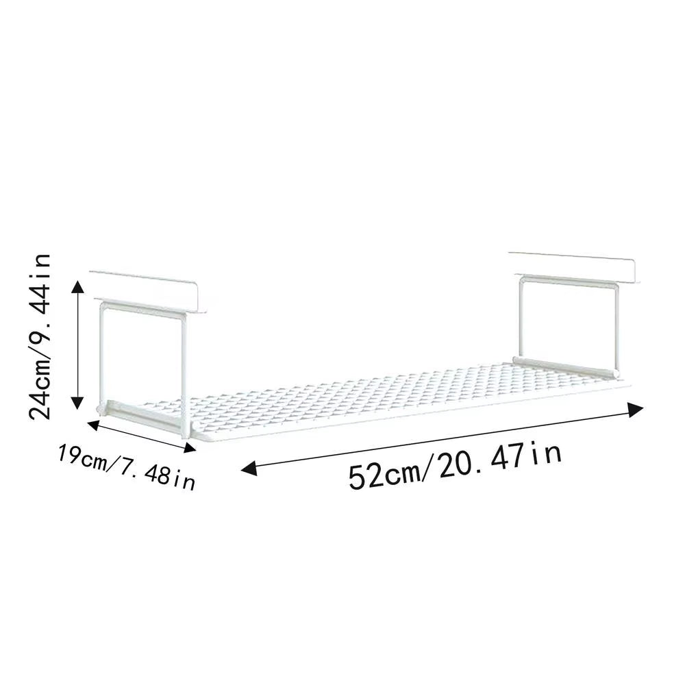 Extendable under Cabinet Organizer Shelf Steel under Desk Storage Rack Multipurpose Kitchen Household Hanging Storage Racks