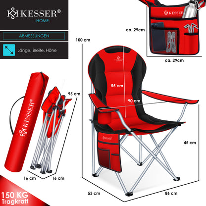 KESSER® Campingstuhl Angelstuhl Faltstuhl 150Kg Klappstuhl Angler Stuhl + Tasche