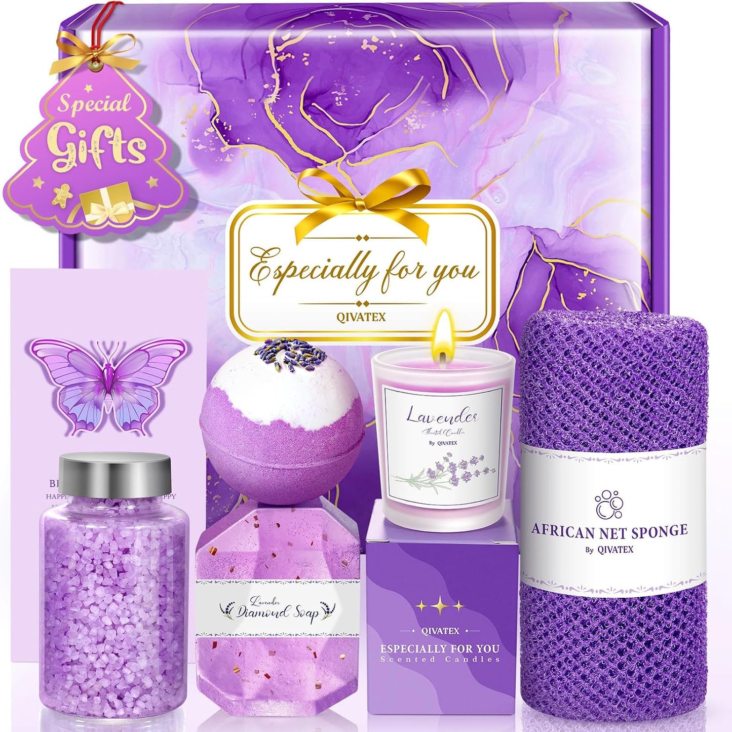 Geschenke Für Frauen, Geschenk Für Sie, Mama, Oma, Tochter, Ehefrau, Freundin, Geschenke Für Muttertagsgeschenke, Geburtstagsgeschenke Für Frauen Lavendel Badebomben Set