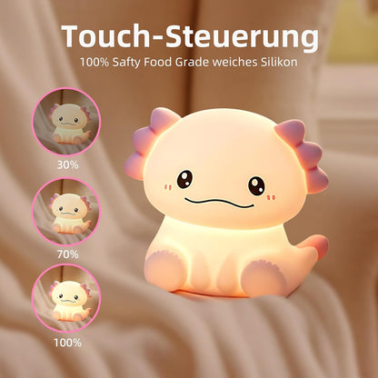 Axolotl Nachtlicht Kinder Silikon Lampe Dimmbar Tier Touch Aufladbare Kinderlicht Schlafzimmer Led Night Light Dekor Kinder Geschenke Für Mädchen Junge Weihnachtsgeschenke Schlummerleuchten
