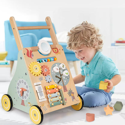 Baby Lauflernwagen Holz, Lauflernhilfe Zum Holz, Montessori Spielzeug Multifunktion, Holzspielzeug Baby, Baby Walker Spielzeug Für Kinder, Geschenk Für Jungen Und Mädchen