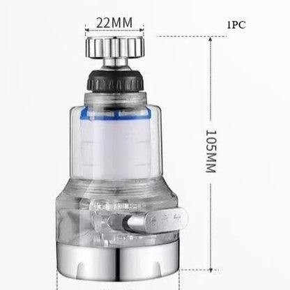 Kitchen Faucet Water Filter Pressurized Bubbler Chlorine & Heavy Metals Removal Hard Water Purifier with Basin Extender
