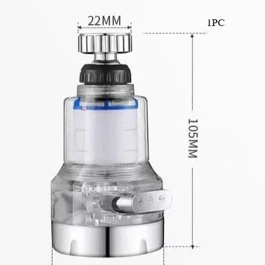 Kitchen Faucet Water Filter Pressurized Bubbler Chlorine & Heavy Metals Removal Hard Water Purifier with Basin Extender
