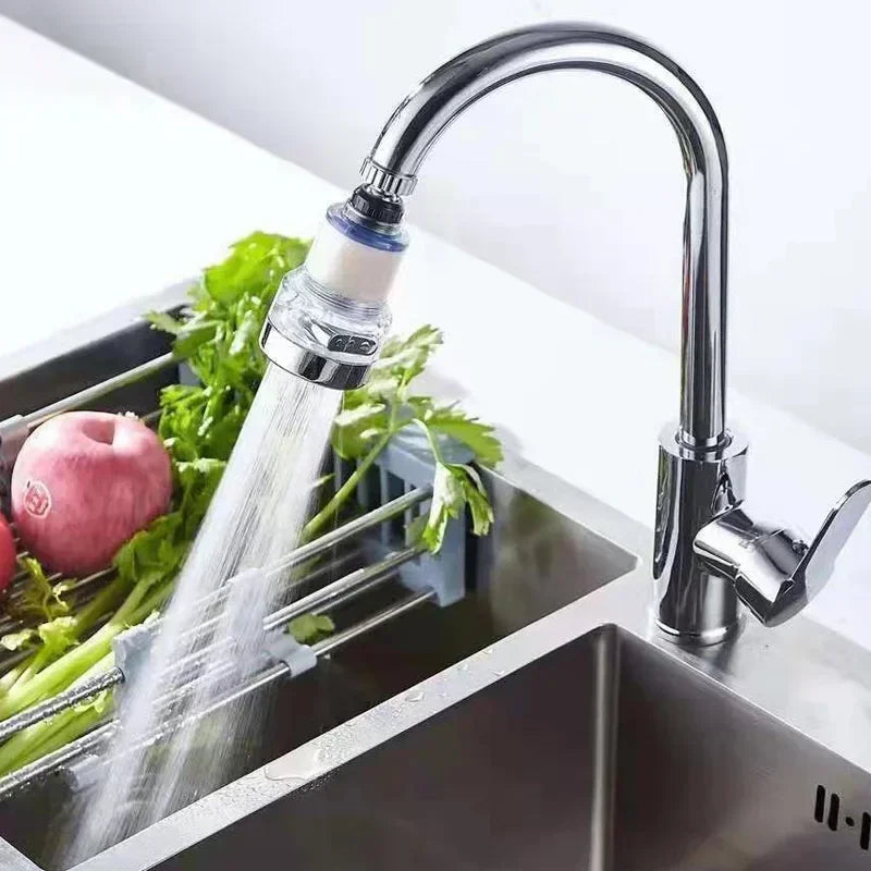 Kitchen Faucet Water Filter Pressurized Bubbler Chlorine & Heavy Metals Removal Hard Water Purifier with Basin Extender