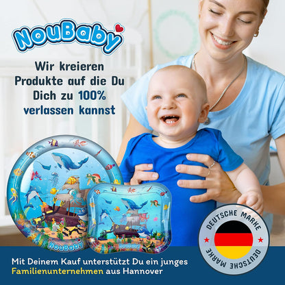 Noubaby® Wassermatte Baby BPA Frei XXL I Babymatte Und Spielzeug Ab 3, 6 Und 9 Monate I Wasserspielmatte Baby, Aqua Matte Baby Als Baby Wassermatte, Bauchlage Spielzeug Baby Und Baby Matte Wasser