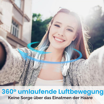 Nackenventilator, Mini Leise Ventilator Tragbarer Hals Ventilator Mit 2600Mah Wiederaufladbare Batterie, 3 Geschwindigkeiten Nackenventilator 360° Einstellbar Fan Für Schlafzimmer,Büro,Camping