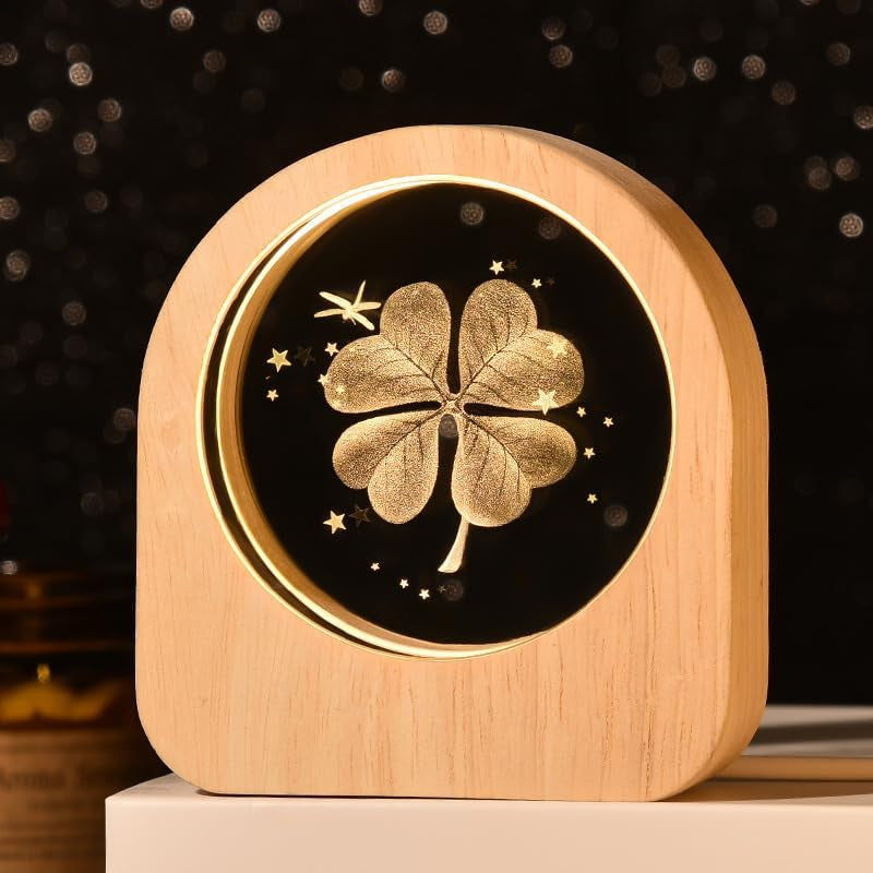 3D Kristallkugel Nachtlicht,Usb Mondlampe Planeten Sonnensystem Nachtlicht,Nachtszene Astronomie 3D Solar System LED Crystal Ball Lampe Holzs Moon Ball Lampe Für Home Deko