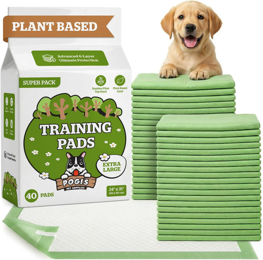 Pogi Trainingspads Für Hunde – 60 × 90 Cm, Extra Groß, Umweltbewusst, Für Mittelgroße Bis Große Hunde – 40 Stück