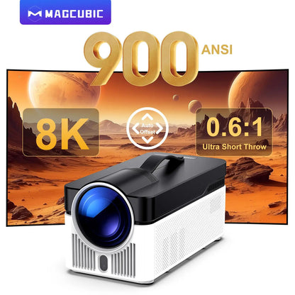 HY450 Video Projector Ultra Short Throw Projector Auto Offset 8K 4K Native 1080P Projector 900ANSI BT5.4 Wifi6 Voice Su