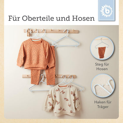 Bieco Kleiderbügel Kinder 8 Stück Eisblau | Länge Ca. 30Cm | Baby Kleiderbügel | Baby Organizer Für Kleiderschrank | Kleiderbügel Baby | Baby Kleiderbügel | Kleiderbügel | Kleiderbügel Clothes