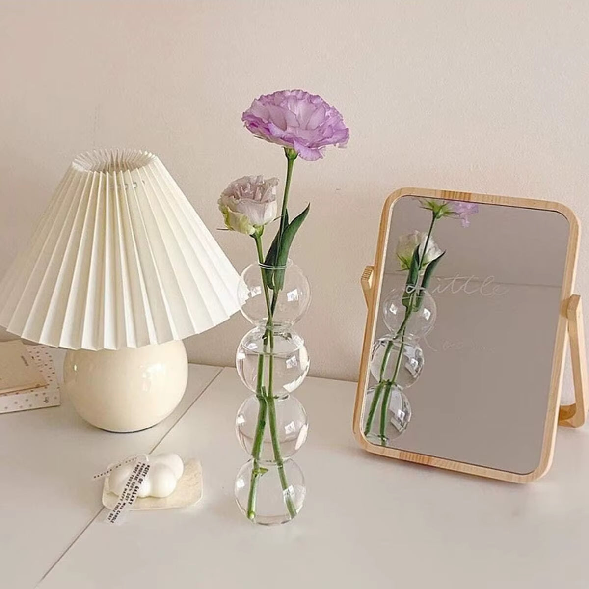 3Pcs Transparent Bubble Glass Vase Crystal Ball Flower Vases Hydroponic Ball Art Flower Ware Tabletop Glass Bottle Room Decor