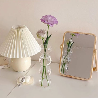 3Pcs Transparent Bubble Glass Vase Crystal Ball Flower Vases Hydroponic Ball Art Flower Ware Tabletop Glass Bottle Room Decor
