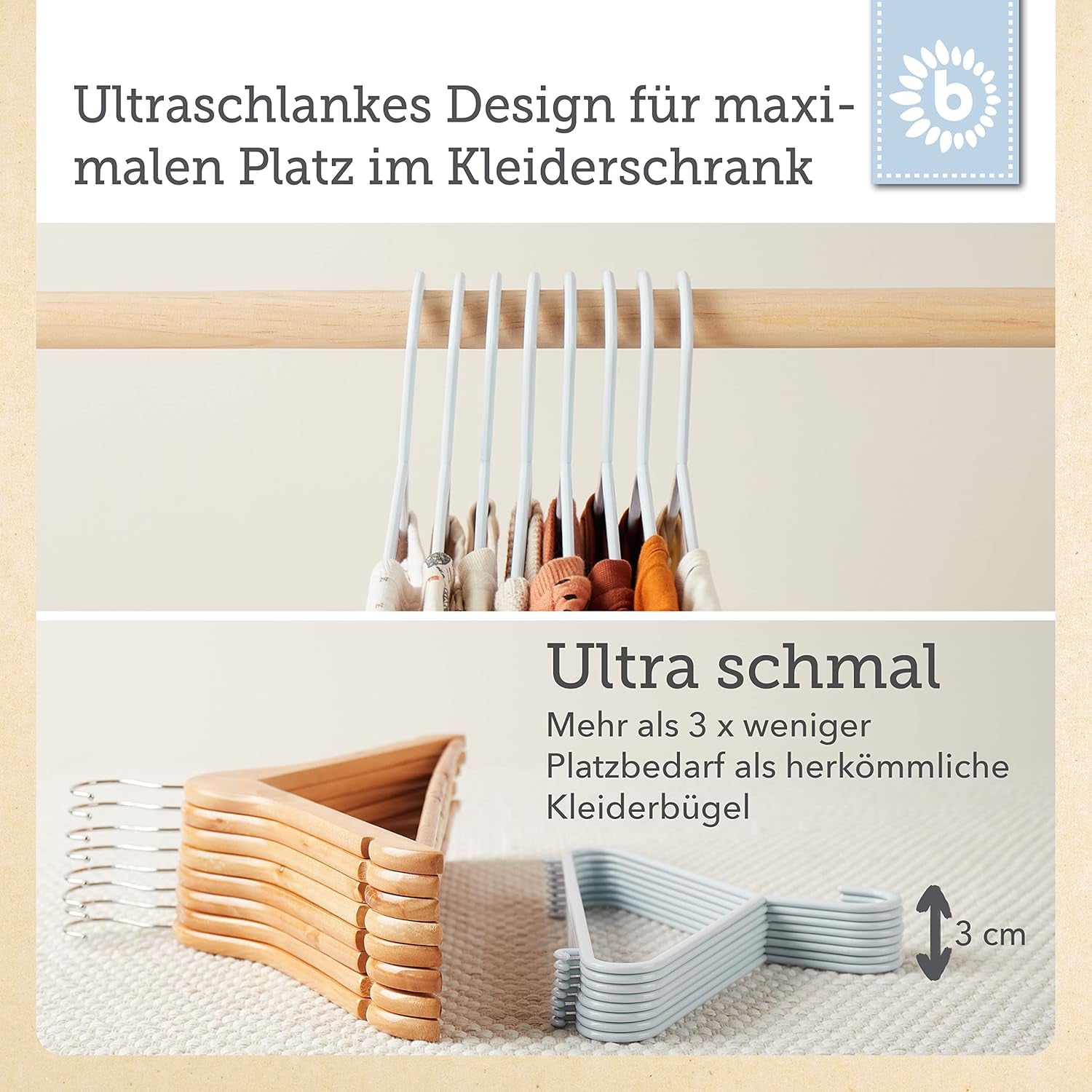 Bieco Kleiderbügel Kinder 8 Stück Eisblau | Länge Ca. 30Cm | Baby Kleiderbügel | Baby Organizer Für Kleiderschrank | Kleiderbügel Baby | Baby Kleiderbügel | Kleiderbügel | Kleiderbügel Clothes