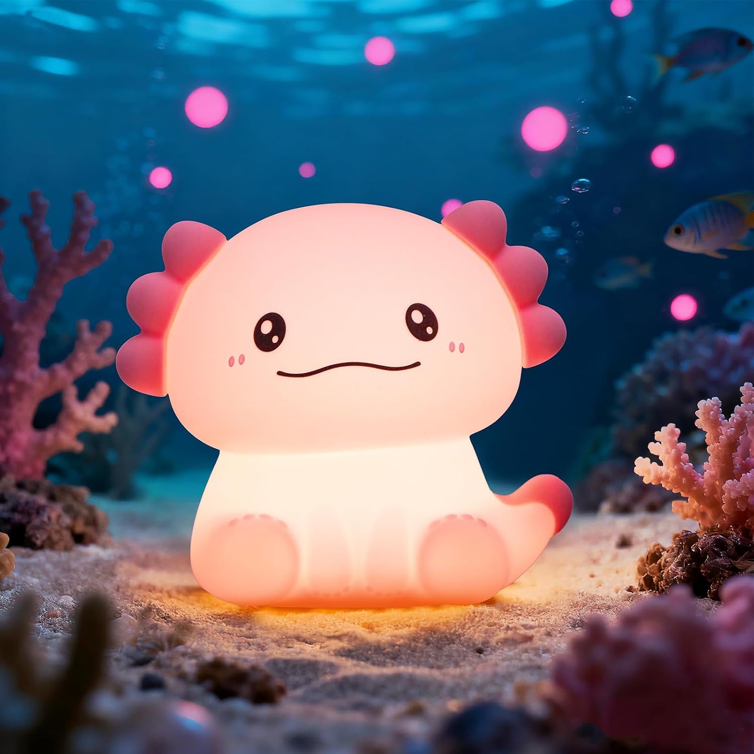 Axolotl Nachtlicht Kinder Silikon Lampe Dimmbar Tier Touch Aufladbare Kinderlicht Schlafzimmer Led Night Light Dekor Kinder Geschenke Für Mädchen Junge Weihnachtsgeschenke Schlummerleuchten