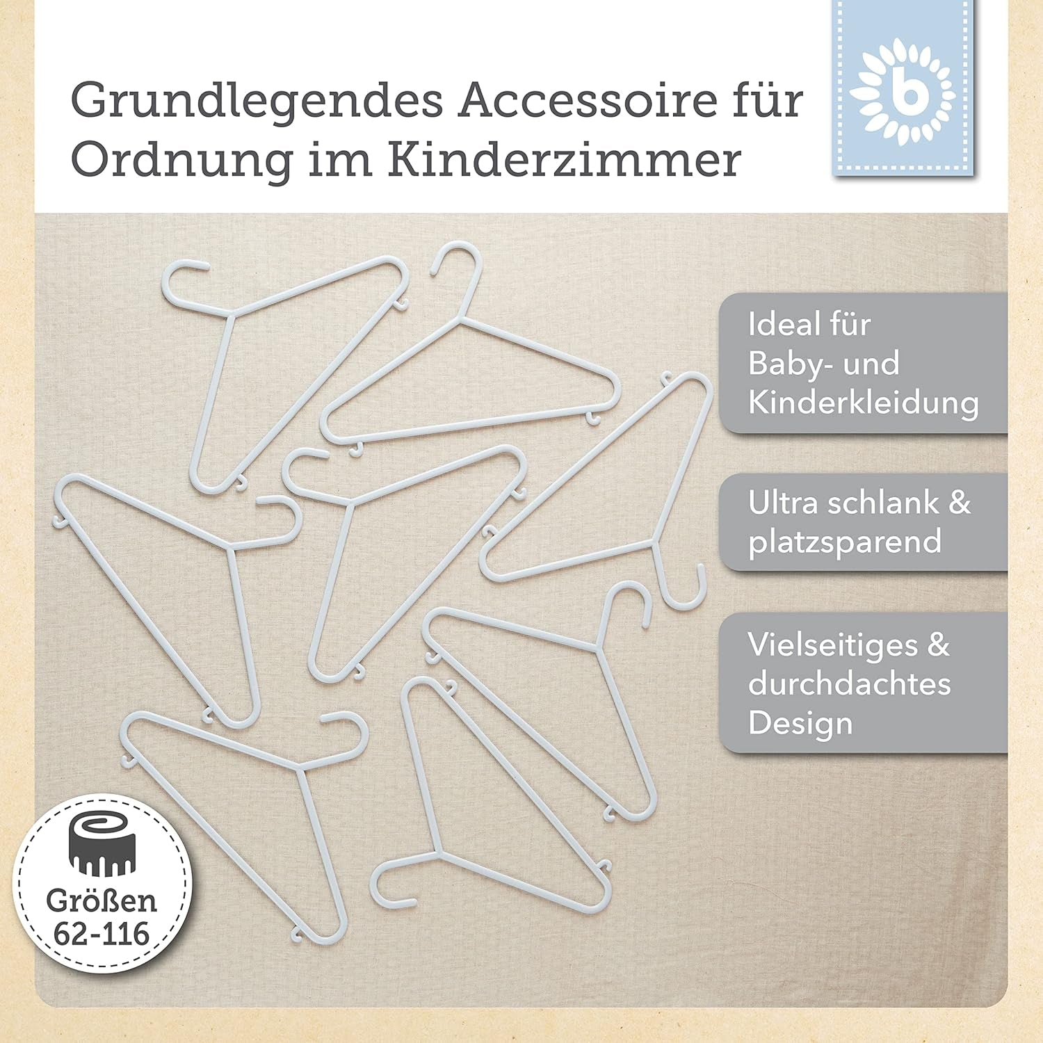 Bieco Kleiderbügel Kinder 8 Stück Eisblau | Länge Ca. 30Cm | Baby Kleiderbügel | Baby Organizer Für Kleiderschrank | Kleiderbügel Baby | Baby Kleiderbügel | Kleiderbügel | Kleiderbügel Clothes
