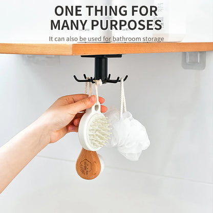 Kitchen Hooks Rotating Storage Rack without Punching Wall-Mounted Kitchenware Supplies Gods Multifunctional Shelves