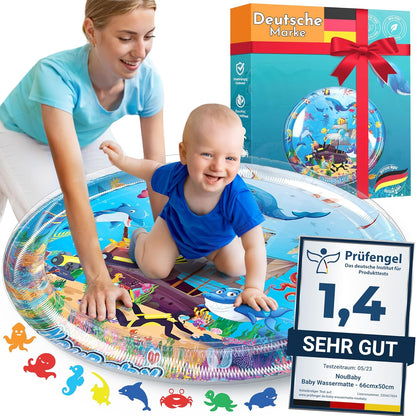 Noubaby® Wassermatte Baby BPA Frei XXL I Babymatte Und Spielzeug Ab 3, 6 Und 9 Monate I Wasserspielmatte Baby, Aqua Matte Baby Als Baby Wassermatte, Bauchlage Spielzeug Baby Und Baby Matte Wasser