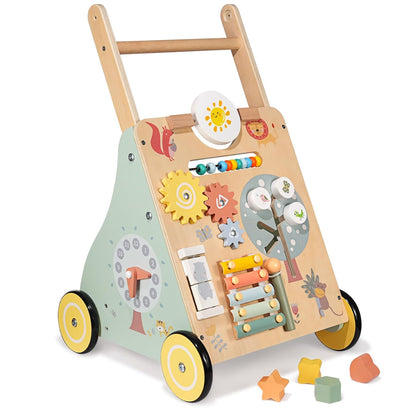 Baby Lauflernwagen Holz, Lauflernhilfe Zum Holz, Montessori Spielzeug Multifunktion, Holzspielzeug Baby, Baby Walker Spielzeug Für Kinder, Geschenk Für Jungen Und Mädchen