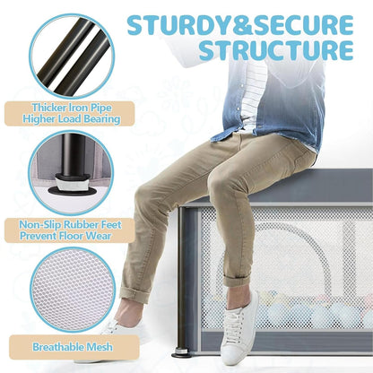 Laufstall Baby Mit Matratze, Indoor & Outdoor Laufgitter Baby, Laufstall Baby Faltbar, Laufstall Mit 50 Ozeanbällen (Grau, 127 * 127)