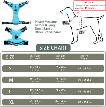 No-Pull Hundegeschirr, Brustgeschirr Für Kleine Bis Mittelgroße Hunde, Weich, Atmungsaktiv, Einstellbar, Reflektierend, Anti-Zug Mit Gepolstertem Griff
