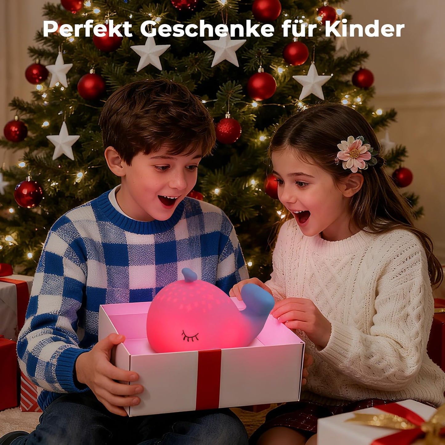 Nachtlicht Kinder Wal Silikon Nachtlicht Dimmbar RGB Tier Touch Aufladbare Kinderlicht Schlafzimmer Led Night Light Dekor Kinder Lampe Geschenke Für Mädchen Junge Weihnachtsgeschenke