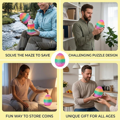 Rätselbox, Puzzle Egg with Maze Design for Creative Play, 3D Printed Annoying Gift Box for Money Gift