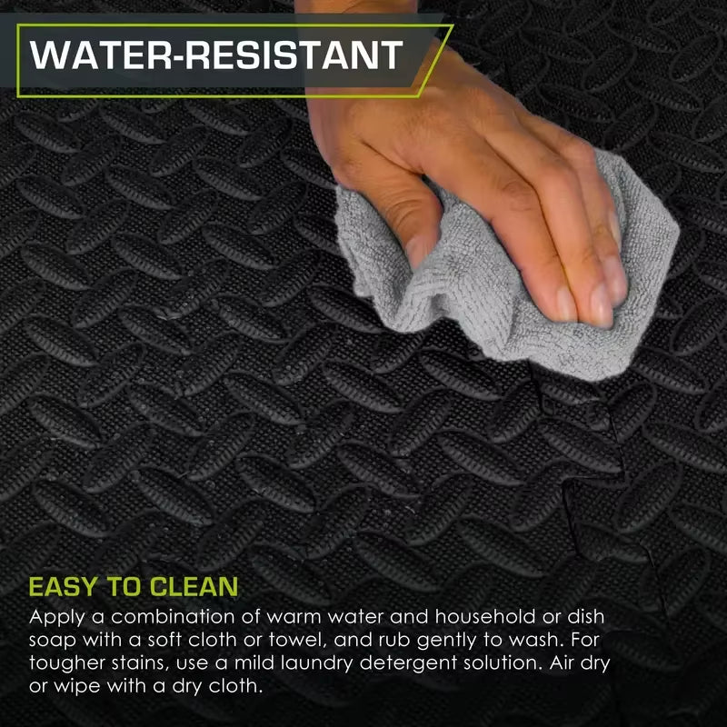 16Pcs Non-Slip Waterproof Fitness Mat Shock-Absorbing Floor Protection Splicing Exercise Mat Power Yoga Training Floor Tiles