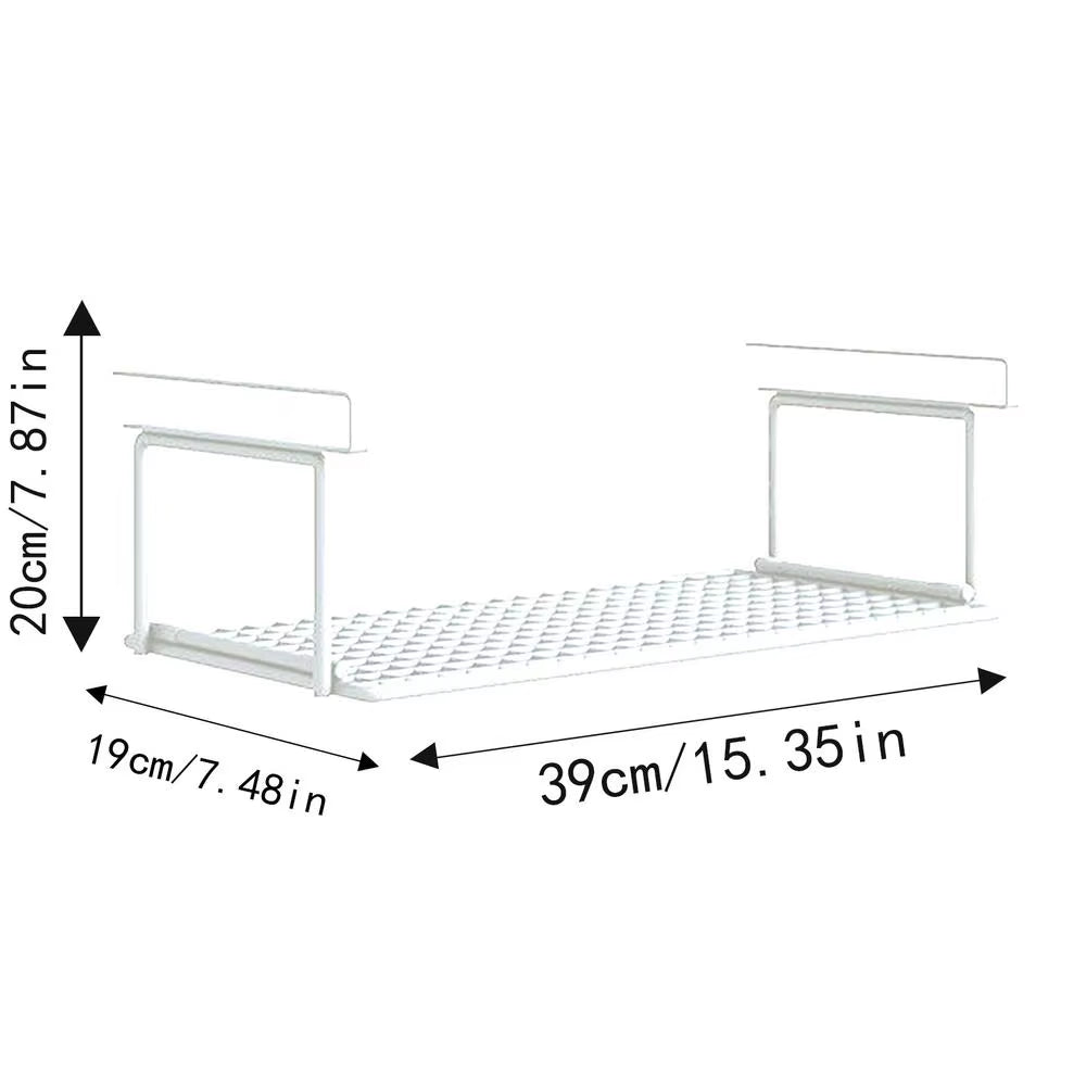 Extendable under Cabinet Organizer Shelf Steel under Desk Storage Rack Multipurpose Kitchen Household Hanging Storage Racks