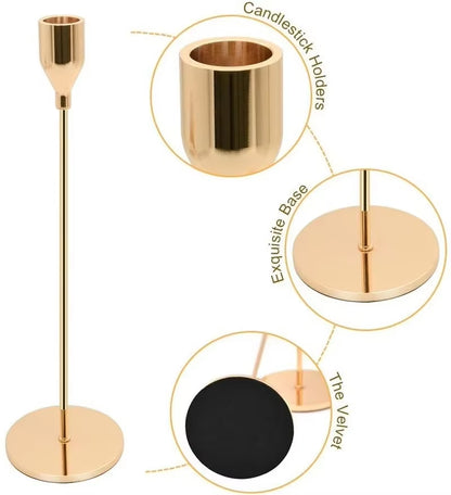 3 Pcs/ Set European Metal Candle Holder Simple Golden Wedding Decoration Bar Party Living Room Decoration Home Decoration