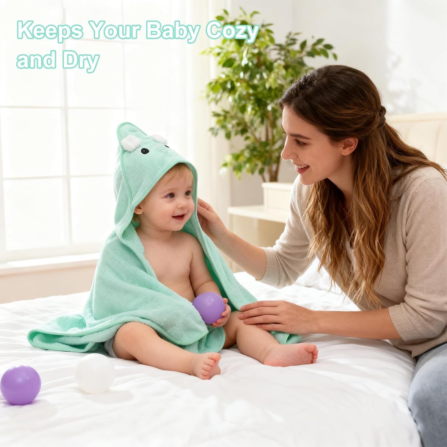 3 Stück Babyhandtuch Mit Kapuze, 80 X 80Cm Kapuzenhandtuch Baby, Babys Handtücher Kapuze, Handtücher Babys Badetuch Niedliches Handtuch Mit Kapuz Badehandtüch Handtüchers Für Babyss Neugeborene