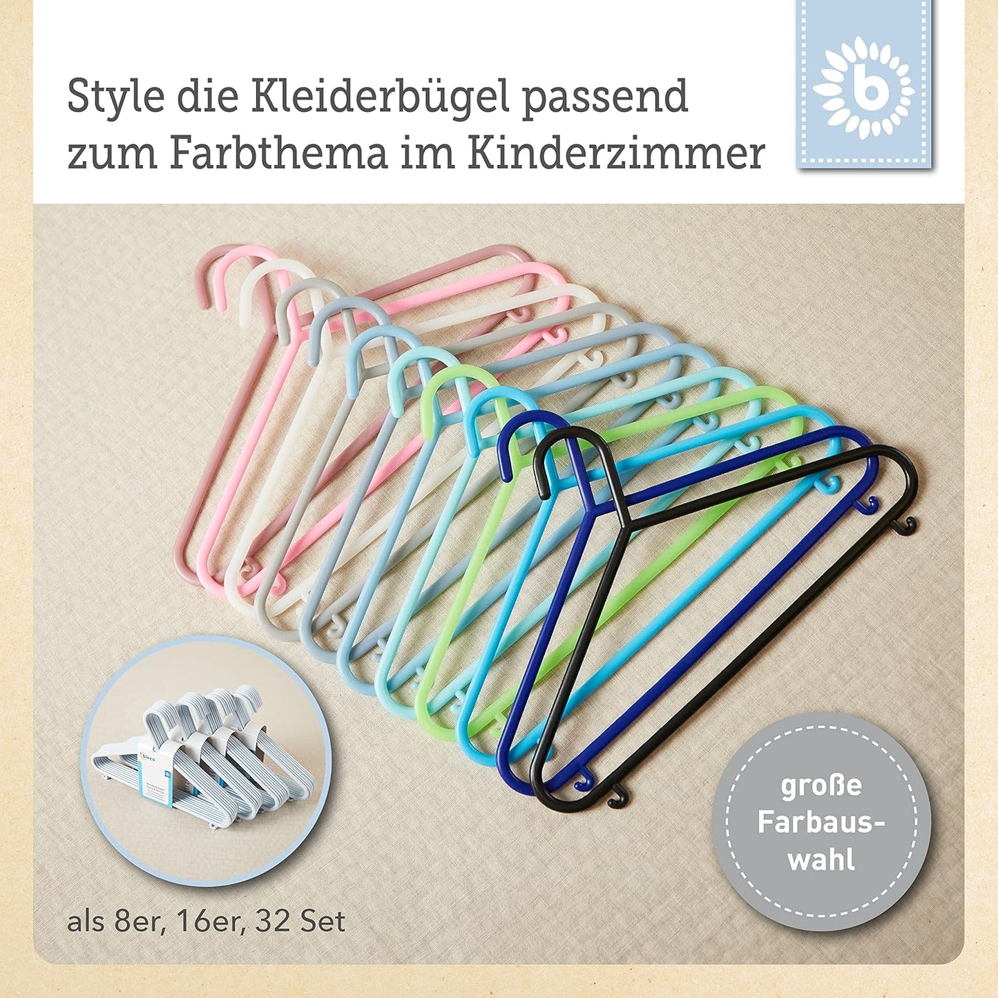 Bieco Kleiderbügel Kinder 8 Stück Eisblau | Länge Ca. 30Cm | Baby Kleiderbügel | Baby Organizer Für Kleiderschrank | Kleiderbügel Baby | Baby Kleiderbügel | Kleiderbügel | Kleiderbügel Clothes