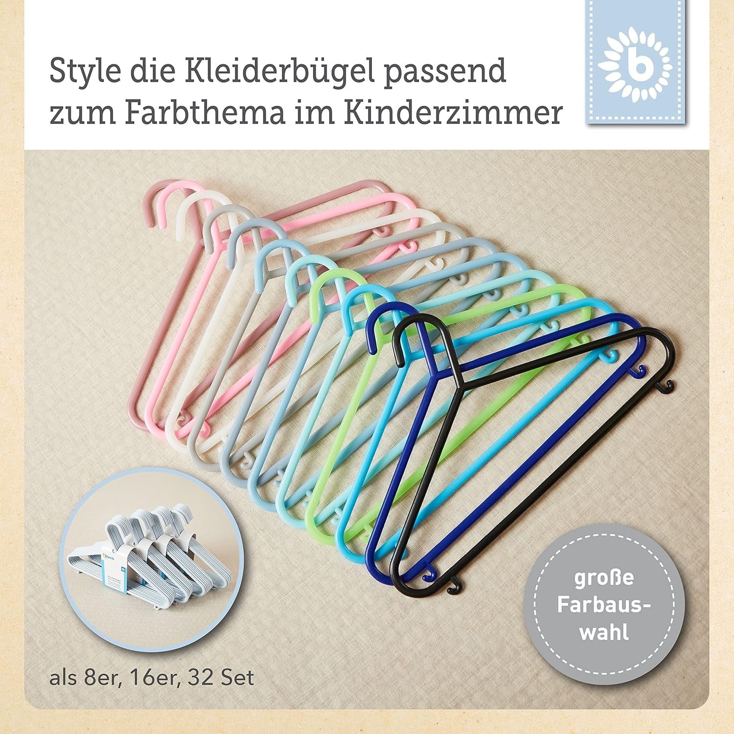 Bieco Kleiderbügel Kinder 8 Stück Eisblau | Länge Ca. 30Cm | Baby Kleiderbügel | Baby Organizer Für Kleiderschrank | Kleiderbügel Baby | Baby Kleiderbügel | Kleiderbügel | Kleiderbügel Clothes
