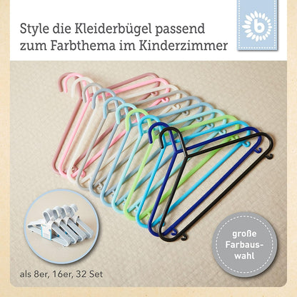 Bieco Kleiderbügel Kinder 8 Stück Eisblau | Länge Ca. 30Cm | Baby Kleiderbügel | Baby Organizer Für Kleiderschrank | Kleiderbügel Baby | Baby Kleiderbügel | Kleiderbügel | Kleiderbügel Clothes