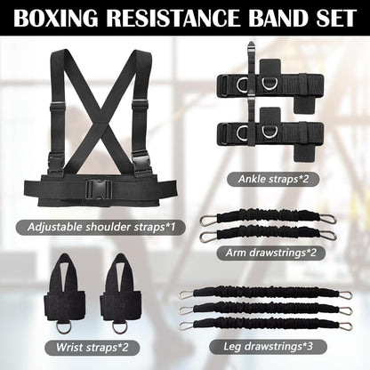 Boxing Resistance Bands, Boxen Training Resistance Band Strength Training Equipment Boxtraining Für Zuhause Widerstandsbänder Set Resistenzbänder Ankle Straps Für Boxtraining Trainingsgeräte