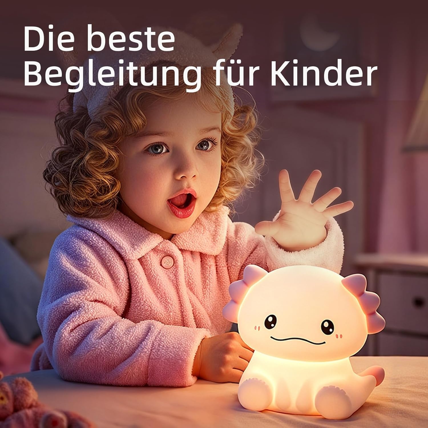 Axolotl Nachtlicht Kinder Silikon Lampe Dimmbar Tier Touch Aufladbare Kinderlicht Schlafzimmer Led Night Light Dekor Kinder Geschenke Für Mädchen Junge Weihnachtsgeschenke Schlummerleuchten
