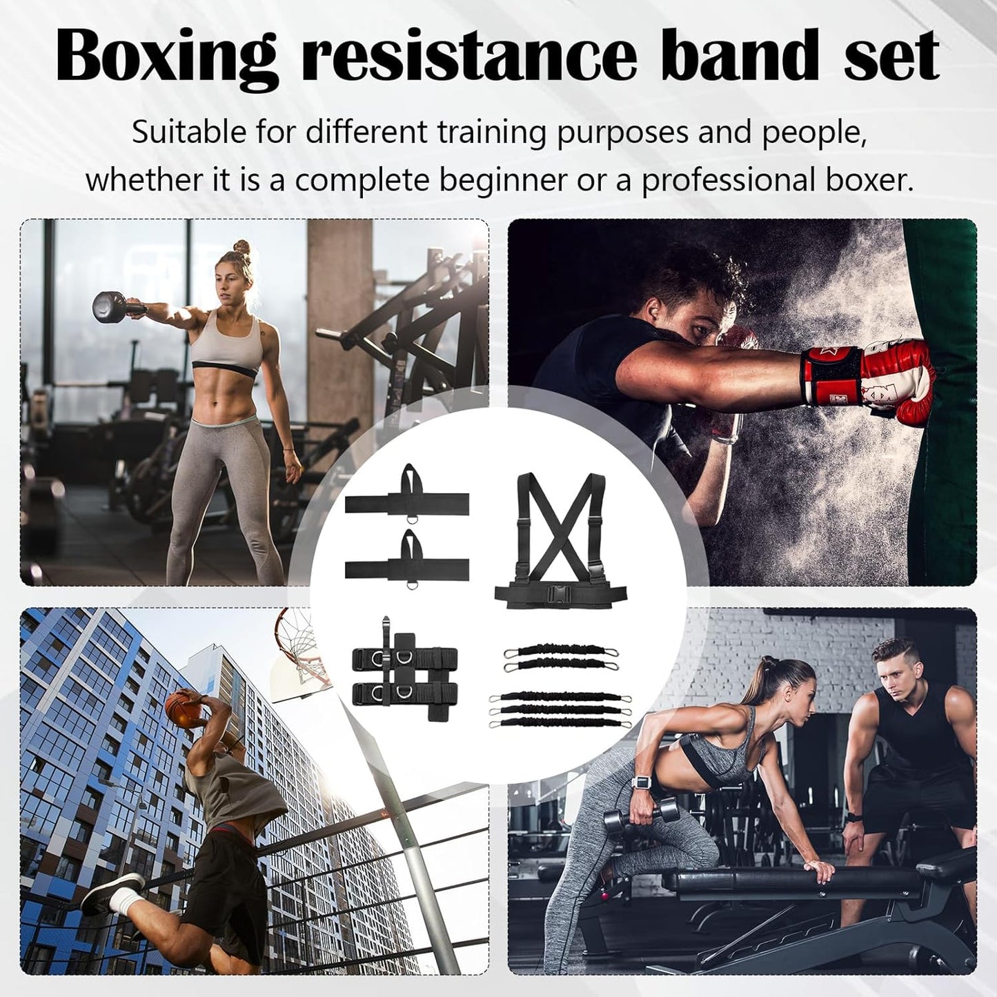 Boxing Resistance Bands, Boxen Training Resistance Band Strength Training Equipment Boxtraining Für Zuhause Widerstandsbänder Set Resistenzbänder Ankle Straps Für Boxtraining Trainingsgeräte