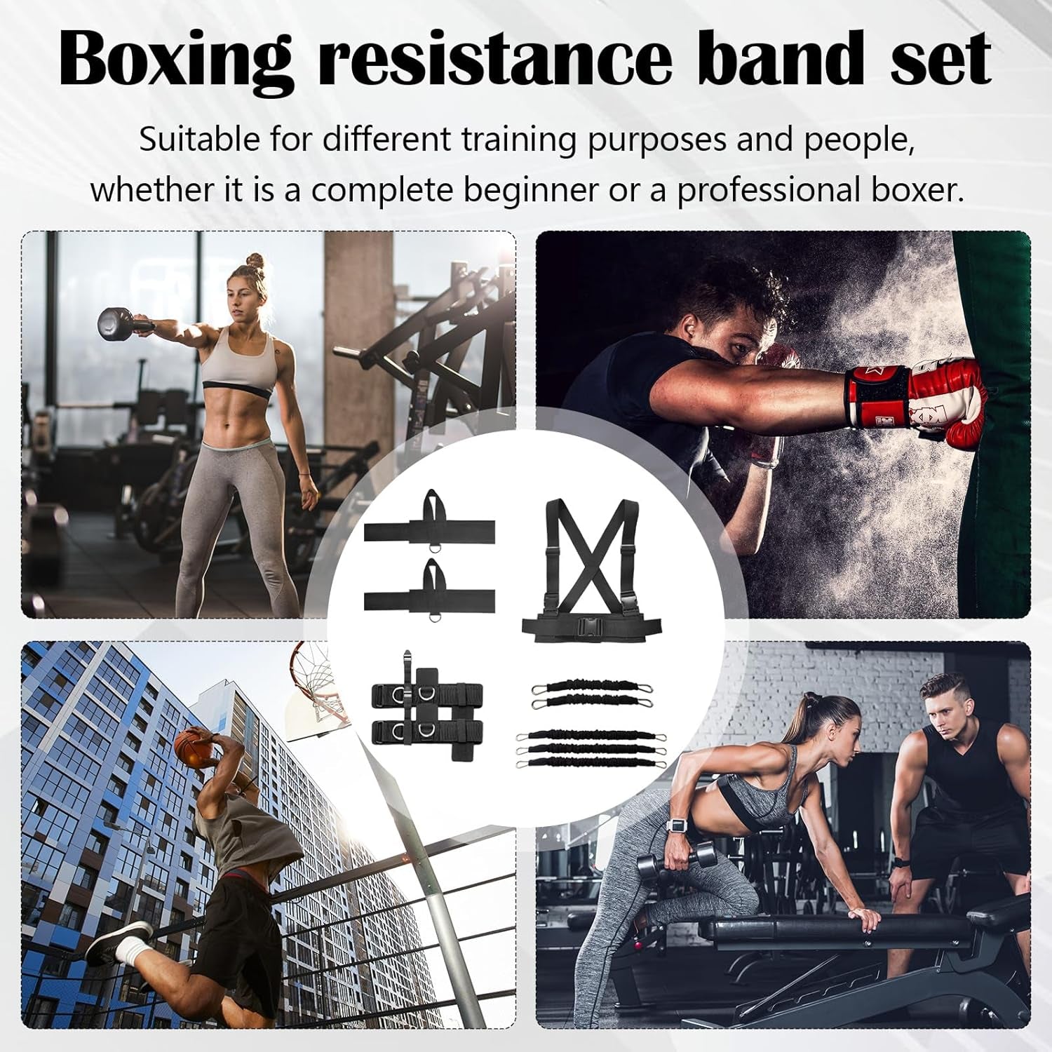 Boxing Resistance Bands, Boxen Training Resistance Band Strength Training Equipment Boxtraining Für Zuhause Widerstandsbänder Set Resistenzbänder Ankle Straps Für Boxtraining Trainingsgeräte