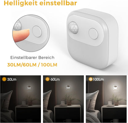 2Er-Pack LED Nachtlicht Mit Bewegungsmelder Und Dämmerungsschalter