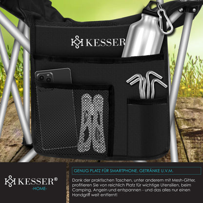 KESSER® Campingstuhl Angelstuhl Faltstuhl 150Kg Klappstuhl Angler Stuhl + Tasche