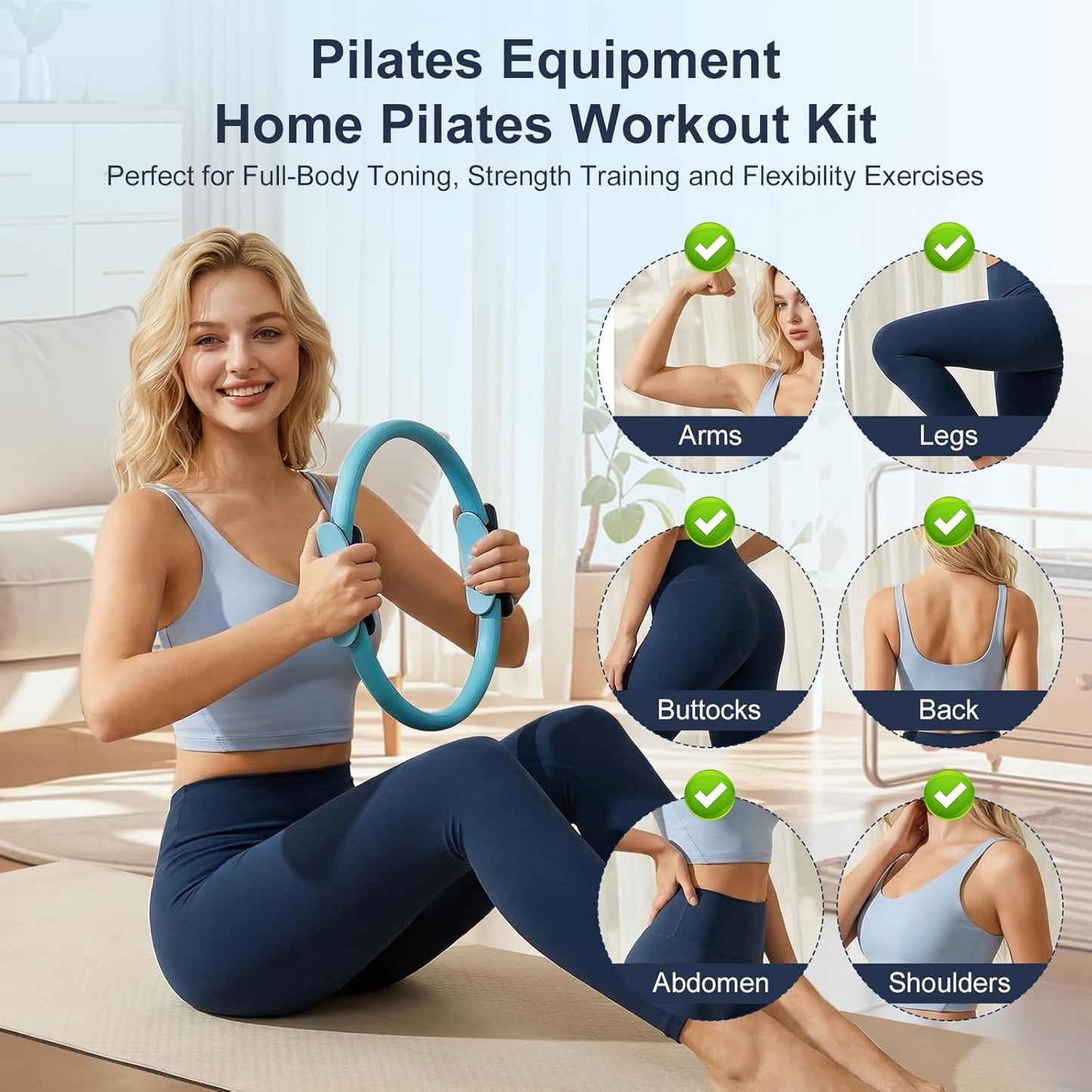 Pilates Set Pilates Equipment Pilates Set Für Zuhause 13 Stück Home Pilates Set Pilates Workout Set Home Pilates Kit Für Frauen Pilates Essentials Kit Pilates Zubehör Pilates Kit Pilates Ring