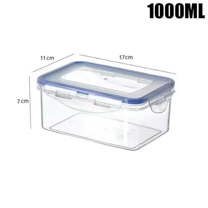 Kitchen Refrigerator Sealed Rectangular Refrigerator Storage Box with Lid Plastic Crisper Microwave-Heated Lunch Box Storage Box