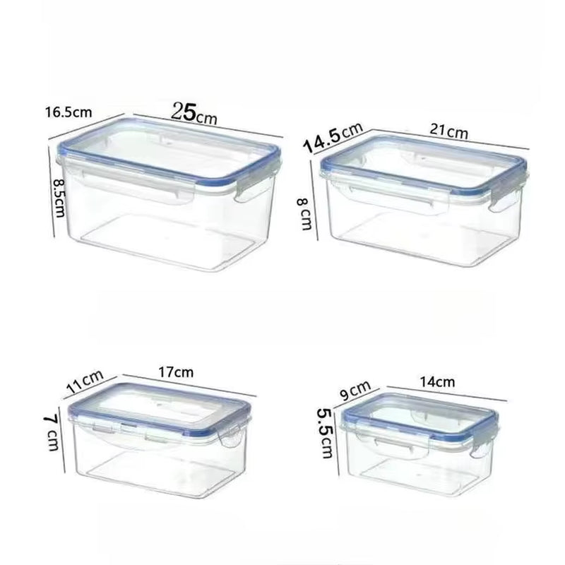 Kitchen Refrigerator Sealed Rectangular Refrigerator Storage Box with Lid Plastic Crisper Microwave-Heated Lunch Box Storage Box