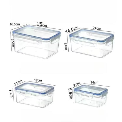 Kitchen Refrigerator Sealed Rectangular Refrigerator Storage Box with Lid Plastic Crisper Microwave-Heated Lunch Box Storage Box