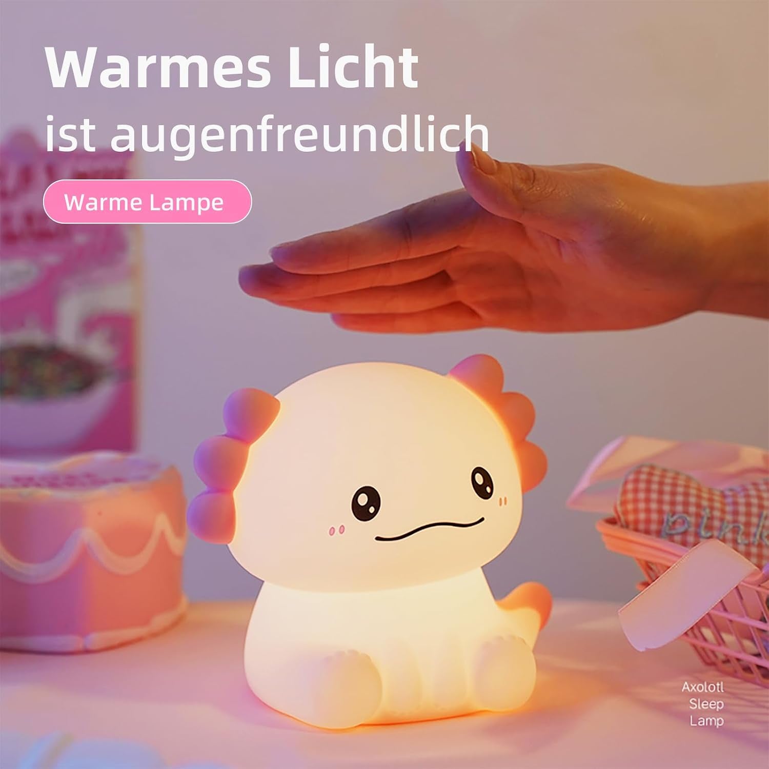 Axolotl Nachtlicht Kinder Silikon Lampe Dimmbar Tier Touch Aufladbare Kinderlicht Schlafzimmer Led Night Light Dekor Kinder Geschenke Für Mädchen Junge Weihnachtsgeschenke Schlummerleuchten
