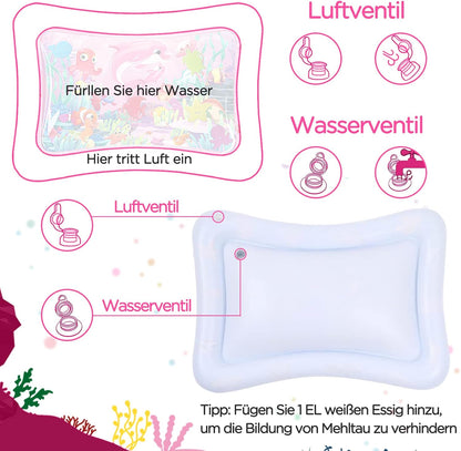 Dusor Wassermatte Baby Spielzeug 3 6 9 Monate, Wasserspielmatte Bpa-Frei, Spielmatte Baby, Aufblasbare Bauchzeit Matte, Spaßaktivitäten Das Stimulationswachstum Ihres Babys