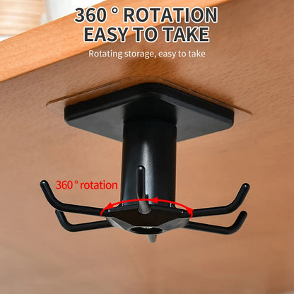 Kitchen Hooks Rotating Storage Rack without Punching Wall-Mounted Kitchenware Supplies Gods Multifunctional Shelves
