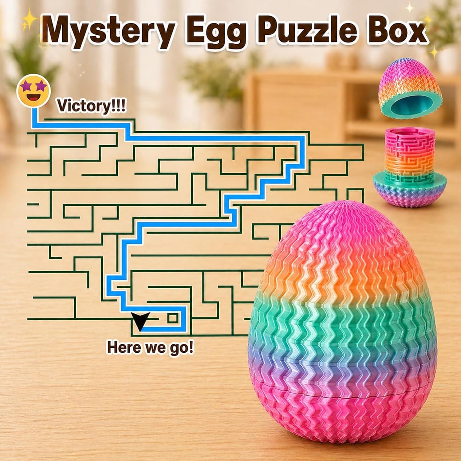 Rätselbox, Puzzle Egg with Maze Design for Creative Play, 3D Printed Annoying Gift Box for Money Gift