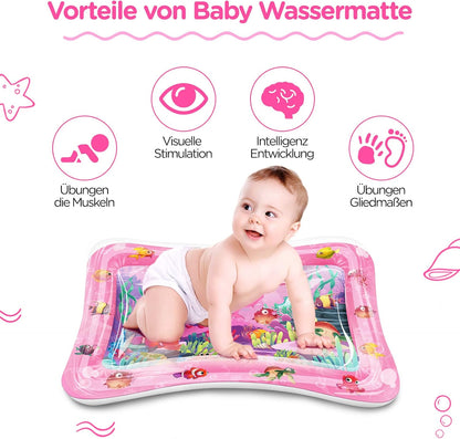 Dusor Wassermatte Baby Spielzeug 3 6 9 Monate, Wasserspielmatte Bpa-Frei, Spielmatte Baby, Aufblasbare Bauchzeit Matte, Spaßaktivitäten Das Stimulationswachstum Ihres Babys