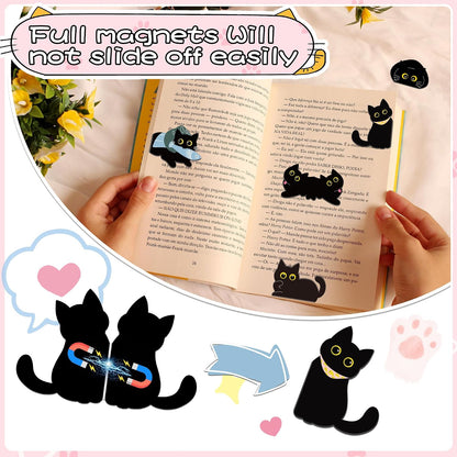 15 Stücke Magnetische Lesezeichen Kinder, Lesezeichen Katze Personalisiert Bookmark Magnet Lustig Lesen Bücher Zubehör Geschenke Für Leseratten Buchliebhaber Lehrer Mädchen Junge Studenten Booklover